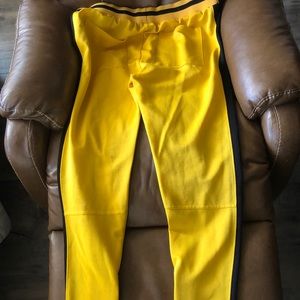 Yellow track pants